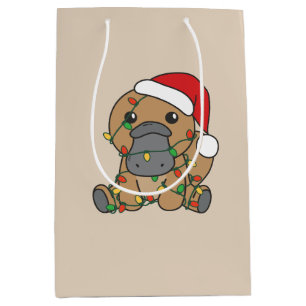 Platypus Christmas Winter Animals Holiday Platypus Medium Gift Bag