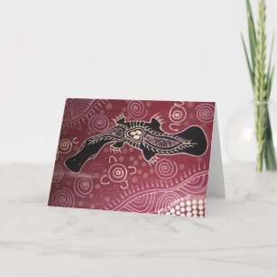 Platypus Dreaming Red by Mundara Koorang Card