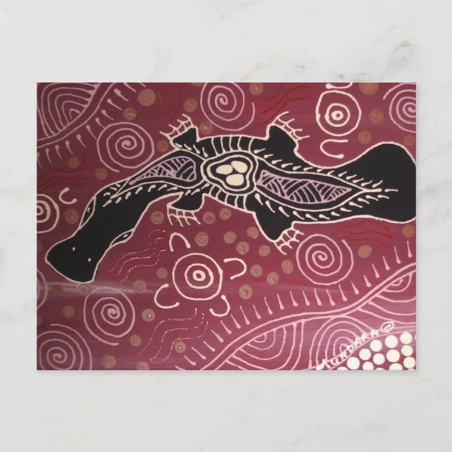 Platypus Dreaming Red by Mundara Koorang Postcard (Front)