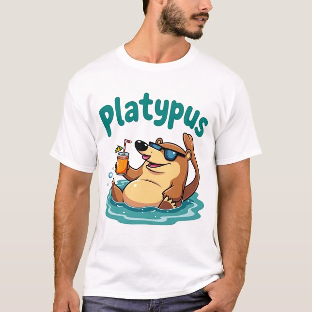 Platypus Fun:Thature of the Down Undere Quirky Cre T-Shirt (Front)
