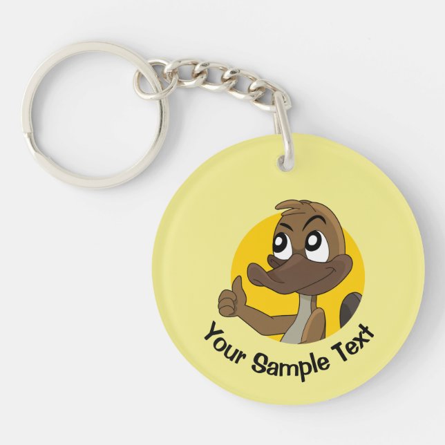 Platypus giving thumbs up  keychain (Front)