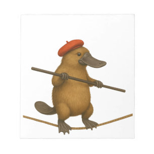 Platypus on a tightrope - ADD your text. Notepad