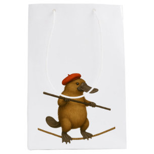 Platypus on a tightrope medium gift bag