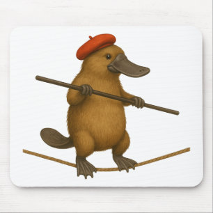 Platypus on a tightrope mouse pad