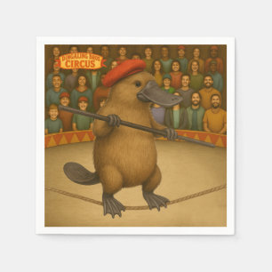 Platypus on a tightrope napkin