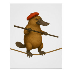 Platypus on a tightrope poster