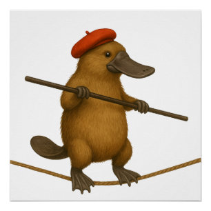 Platypus on a tightrope poster