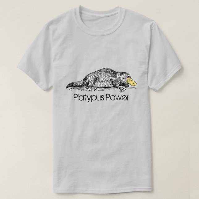 Platypus Power Australian Monotreme Individuality T-Shirt (Design Front)