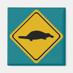 platypus road sign magnet