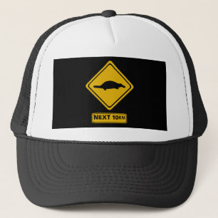 platypus road sign trucker hat