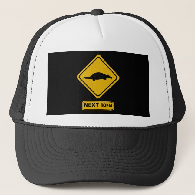 platypus road sign trucker hat (Front)