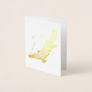 Platypus stylised animal art gold card