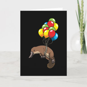 Platypus with Ballons Card