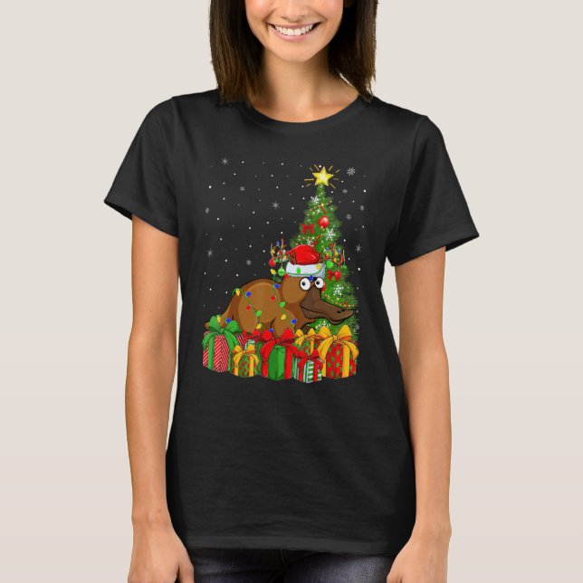 Platypus   Xmas Holiday Santa Platypus Christmas T T-Shirt (Front)