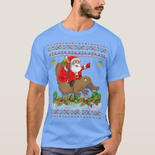 Platypus Xmas Pajama Ugly Santa Riding Platypus Ch T-Shirt