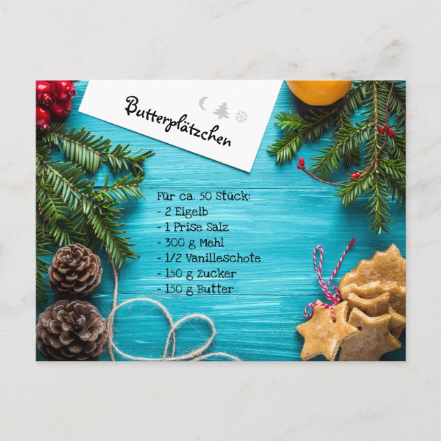 Plätzchenrezept Postcard (Front)