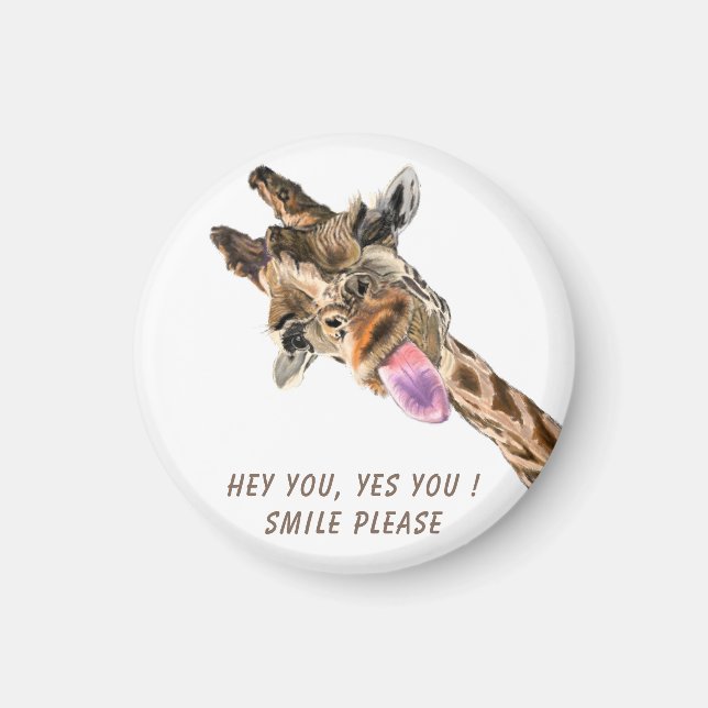 Plauful Magnet Gift with Funny Giraffe - Smile  (Front)
