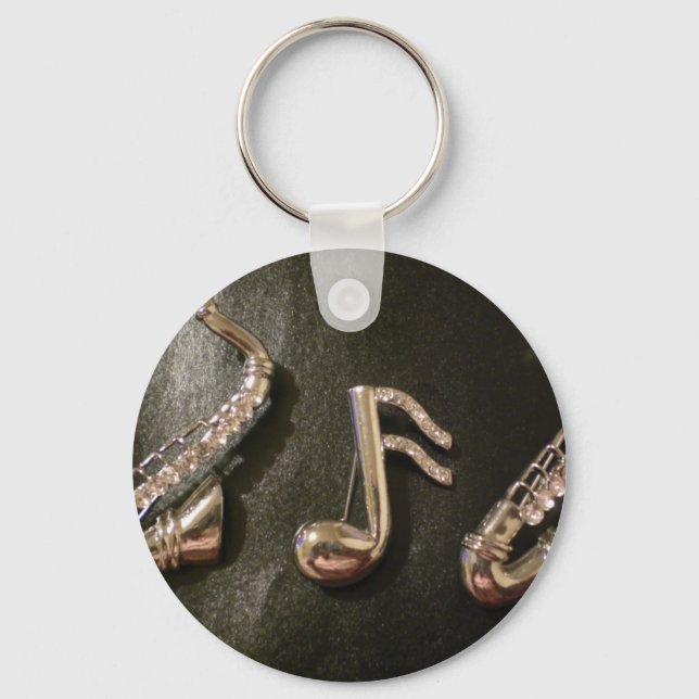 Play a musical note on that Saxaphone Key Ring (Front)