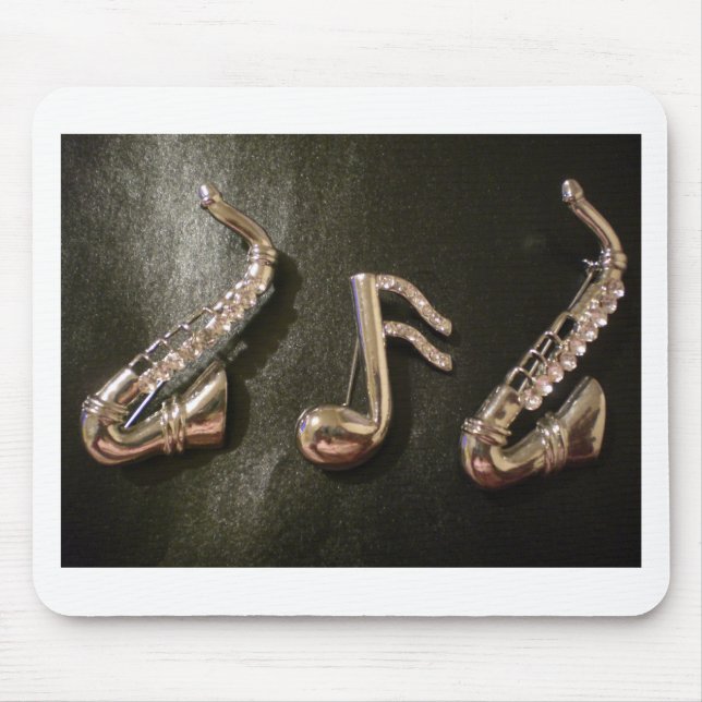 Play a musical note on that Saxaphone Mouse Pad (Front)