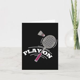 Play Badminton Player Sport Stick Shuttle Racket Card