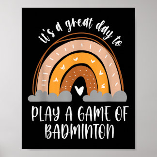 Play Badminton Practice Boho Kids Womens Heart Rai Poster