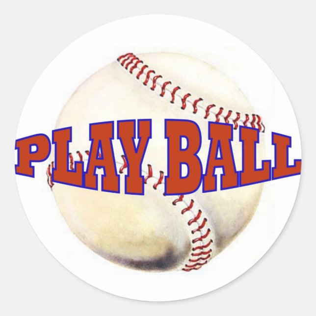 PLAY BALL 2 CLASSIC ROUND STICKER (Front)