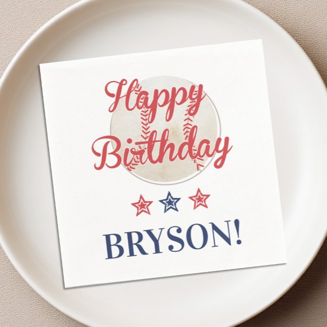Play Ball! Baseball Birthday Napkin (Creator Uploaded)