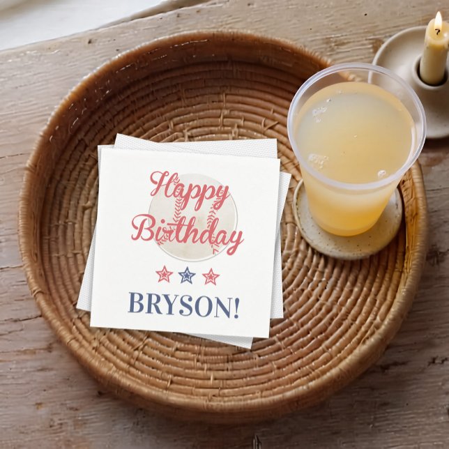 Play Ball! Baseball Birthday Napkin (Creator Uploaded)
