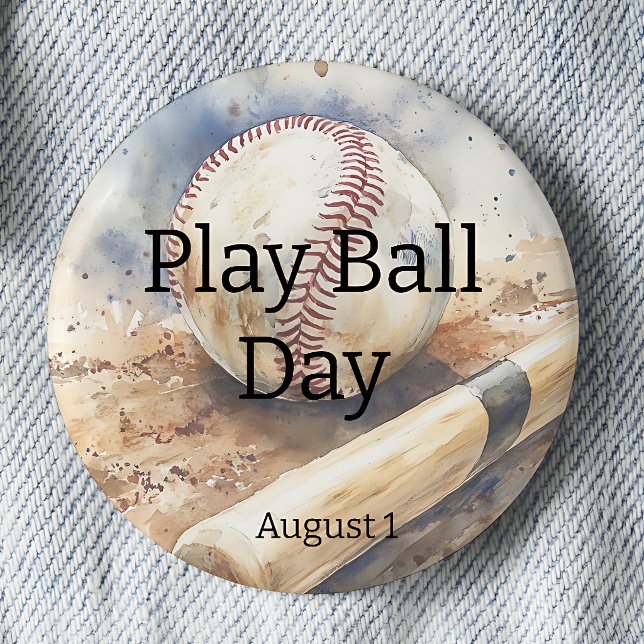 Play Ball Day - Baseball  6 Cm Round Badge (Creator Uploaded)