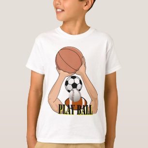 Play Ball Games sports Cartoon Art T-Shirt