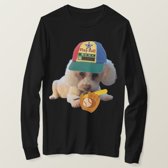Play Ball Poodle Men's Longsleeve TShirt (Design Front)