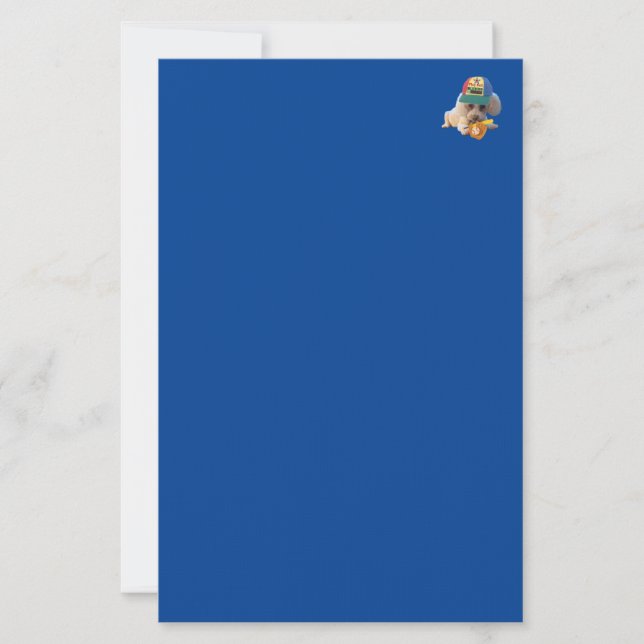 Play Ball Poodle Stationery (Front)