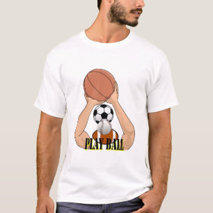 Play Ball Sports Games Cartoon Art T-Shirt