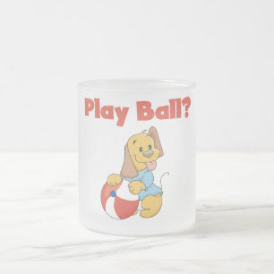 Play Ball Tshirts and Gifts Frosted Glass Coffee Mug