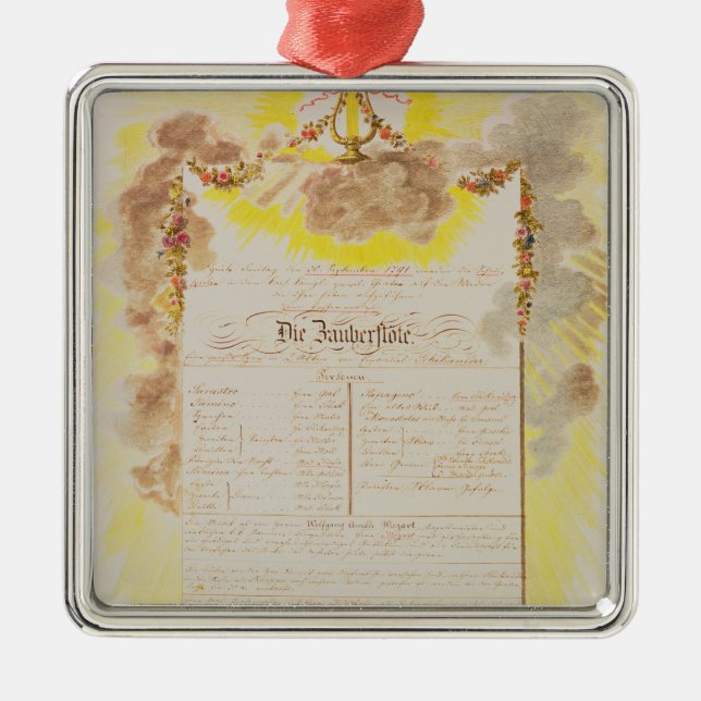 Play-bill for 'The Magic Flute' Metal Tree Decoration (Front)