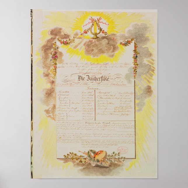 Play-bill for 'The Magic Flute' Poster (Front)