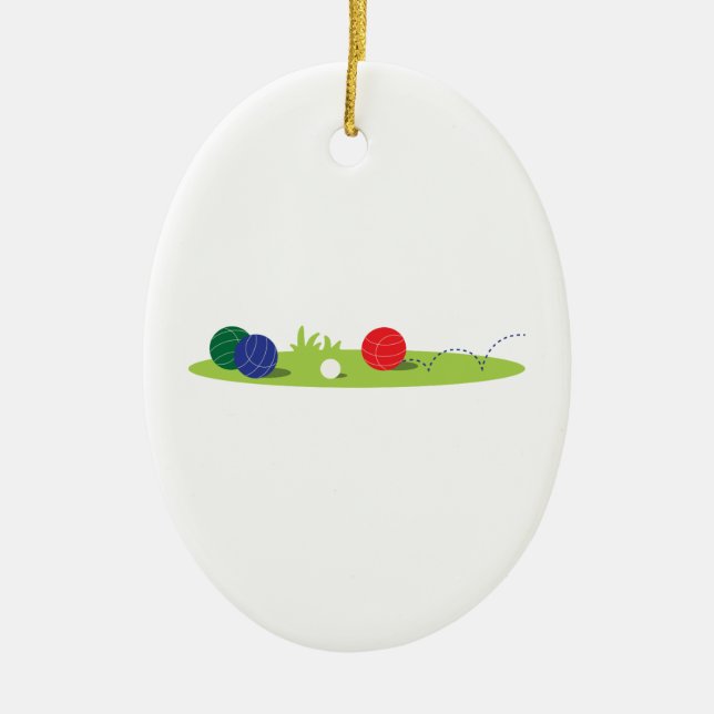 Play Bocce Ceramic Tree Decoration (Front)