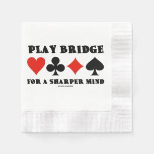 Play Bridge For A Sharper Mind Four Card Suits Napkin