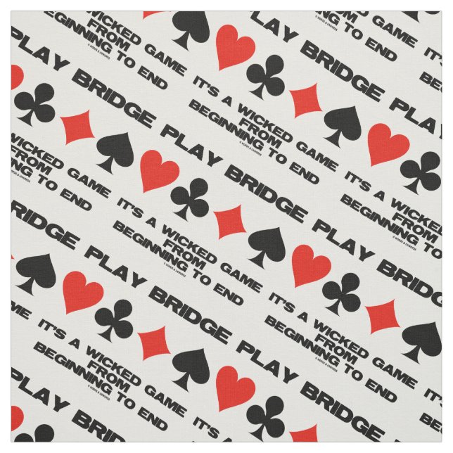 Play Bridge It's A Wicked Game Four Card Suits Fabric (Swatch)