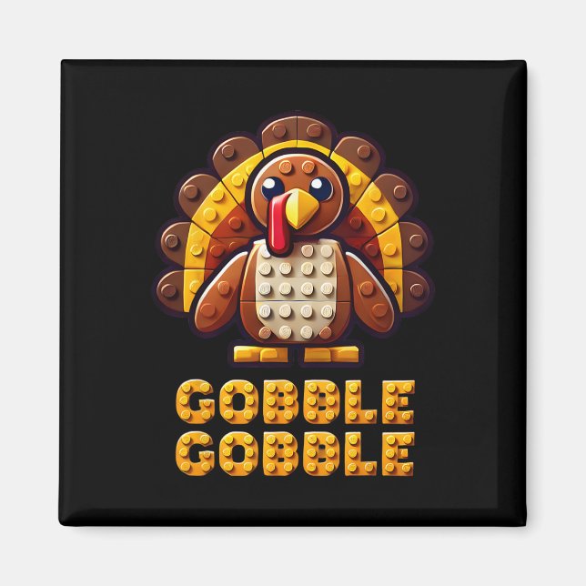 Play Building Blocks Turkey Thanksgiving Builder B Magnet (Front)