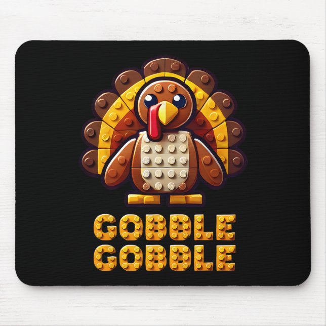 Play Building Blocks Turkey Thanksgiving Builder B Mouse Pad (Front)