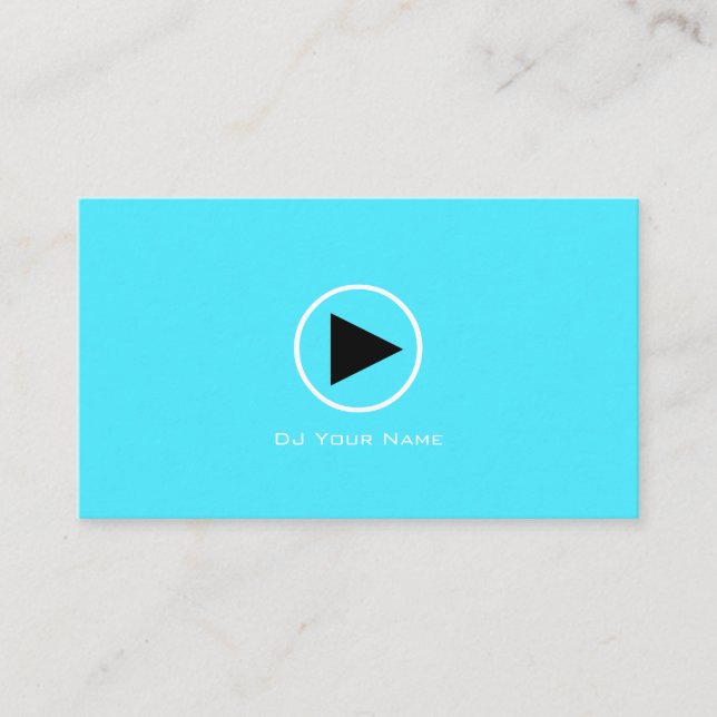 Play button logo minimalist business card (Front)