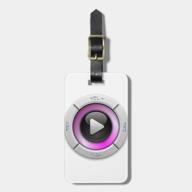 Play Button Luggage Tag (Front Vertical)