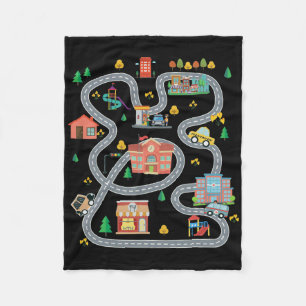 Play Cars On Dad&#; s Ck Mat Road Car Race Track F Fleece Blanket