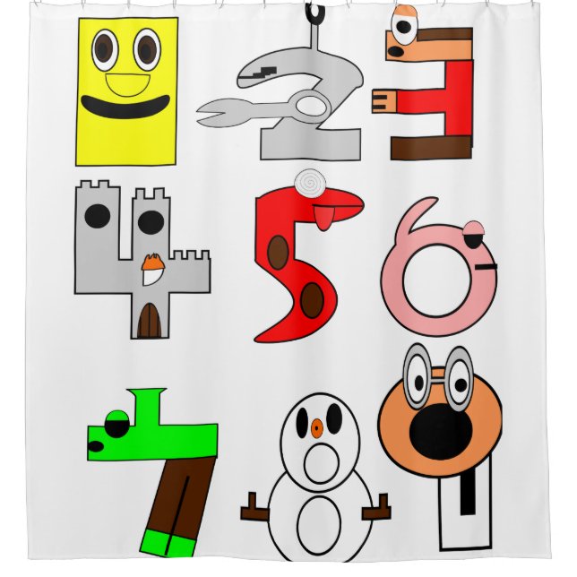 play children's showercurtain white shower curtain (Front)