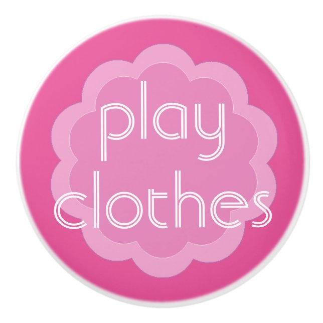 play clothes organisation pink flower knob (Front)