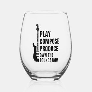 PLAY, COMPOSE, PRODUCE FROM THE LOW END STEMLESS WINE GLASS