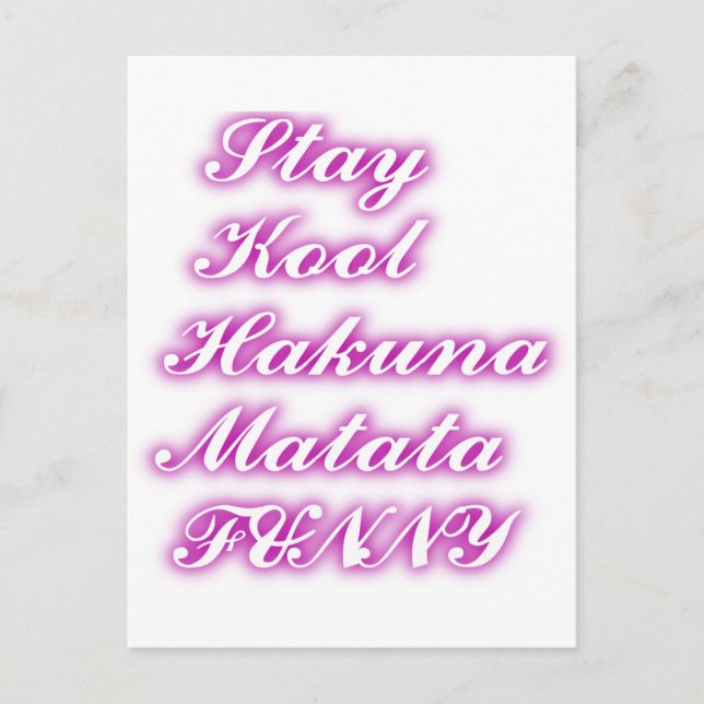 Play Cool Hakuna Matata .png Postcard (Front)