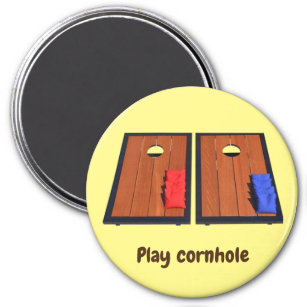 Play Cornhole Yellow Magnet