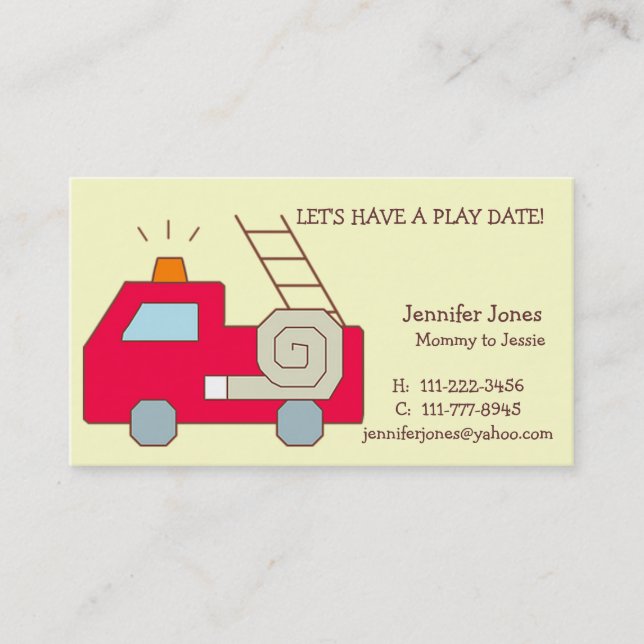 Play Date Calling Card (Front)